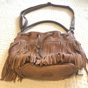 Roots Brown Fringe Shoulder Bag